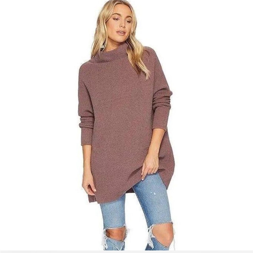 Free people Women's Cozy Knit cowl Sweater - Mauve
